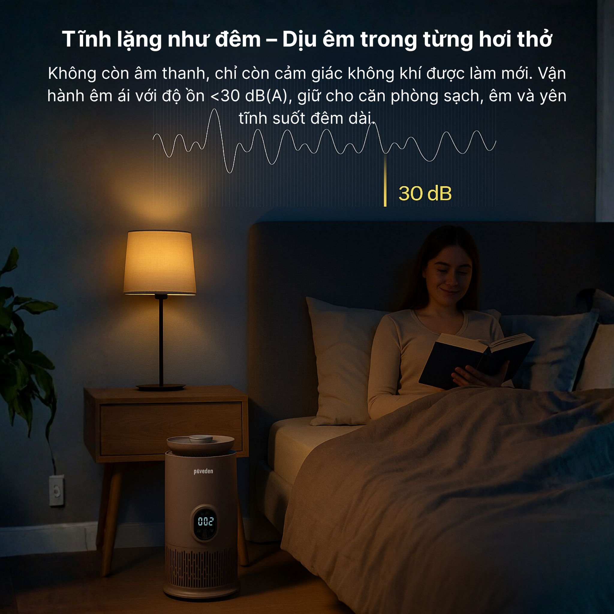 Vận hành siêu êm – Không gian yên tĩnh suốt đêm Paveden PAP-HF316T