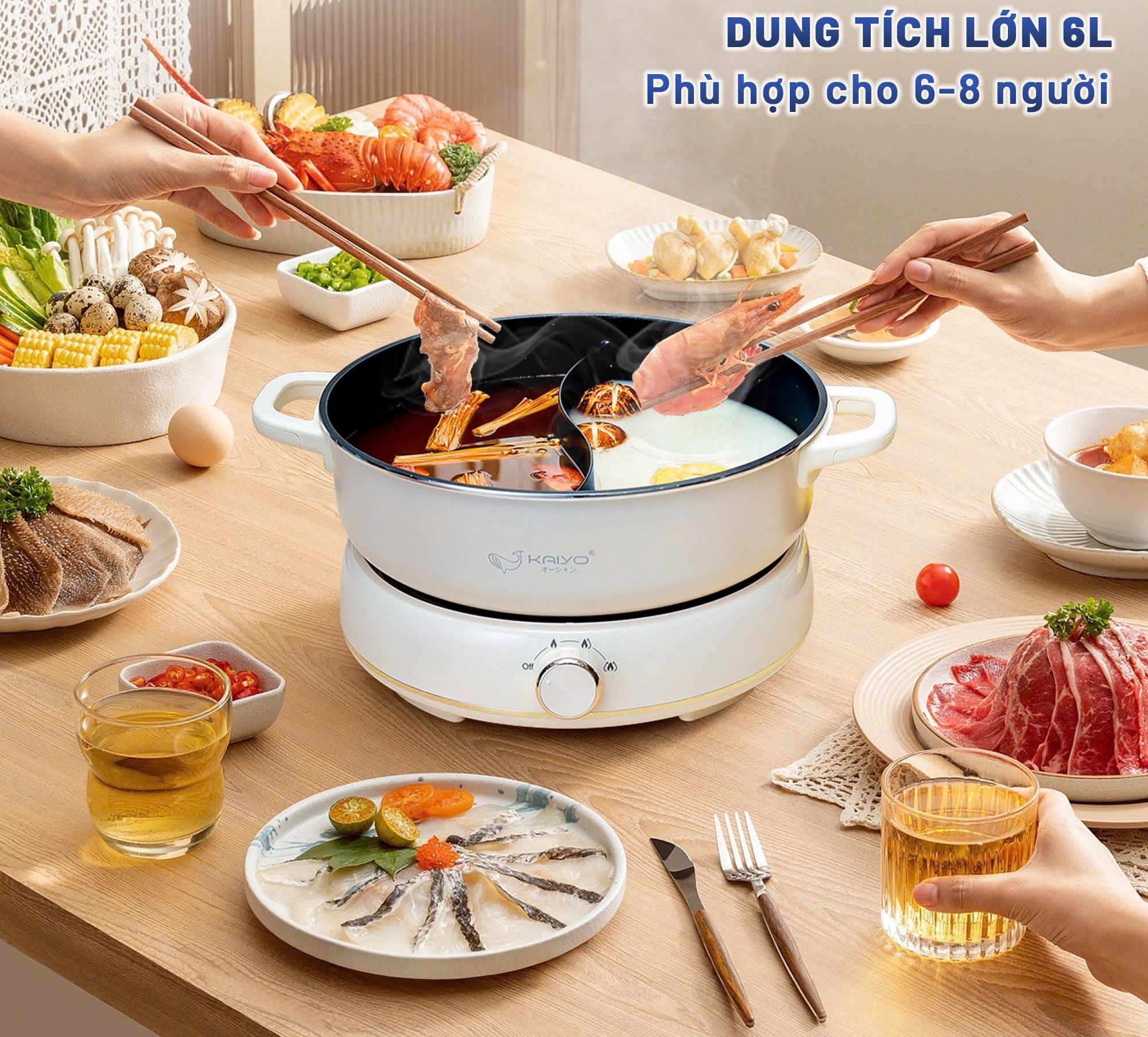 Nồi lẩu điện Kaiyo KHP-064