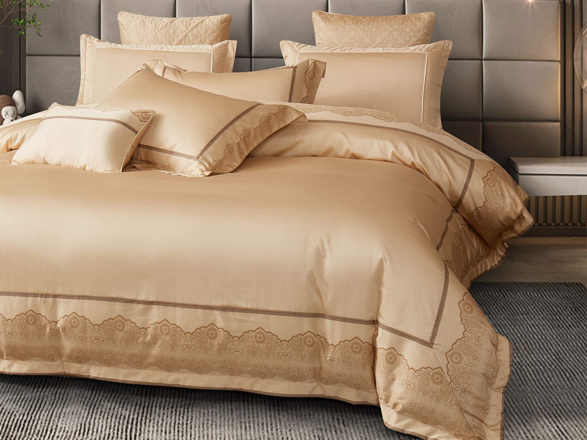 Bộ chăn ga D'Lavish Luxury Vân Nguyệt Hoàng Kim