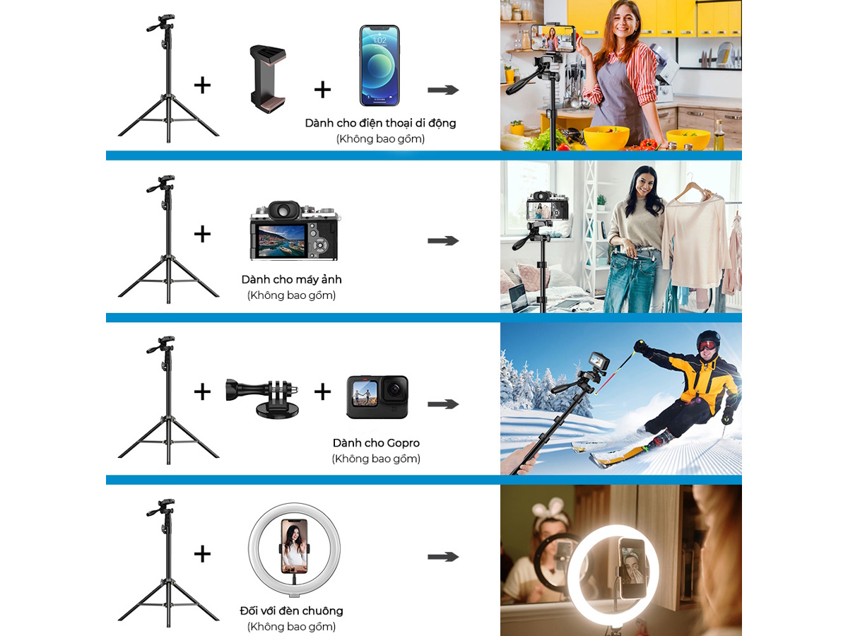 Chân máy ảnh tripod điện thoại thông minh Apexel APL-JJ070