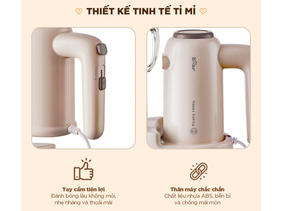 Bear HM-5H01J29 có thân máy bằng nhựa bền bỉ Bear HM-5H01J29