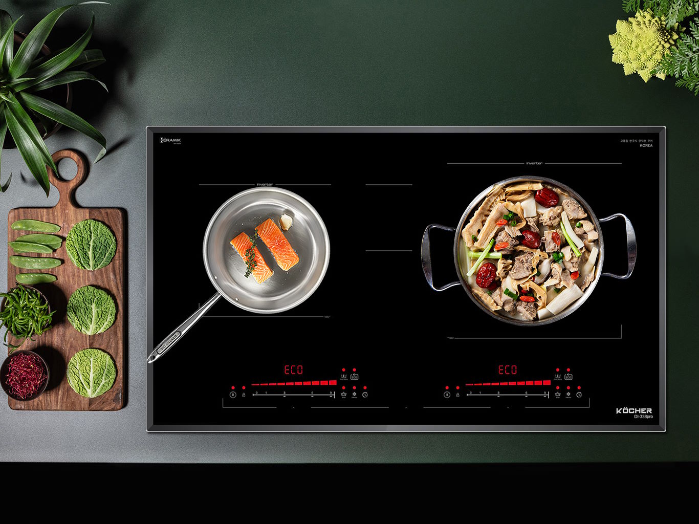 Mâm nhiệt BIGZONE XL 3.200W – Gia nhiệt nhanh, nấu ăn vượt trội Kocher DI-338Pro