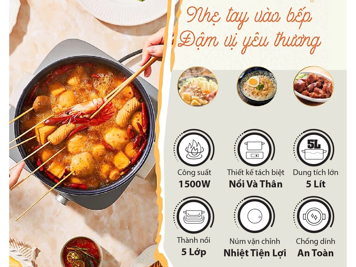 Nồi lẩu đa năng Creen CR-HP05