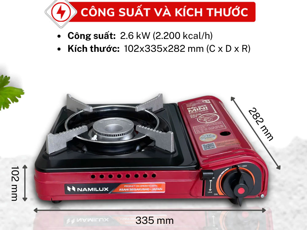 Bếp gas mini NaMilux MLN-191PF bếp gas mini NaMilux MLN-191PF