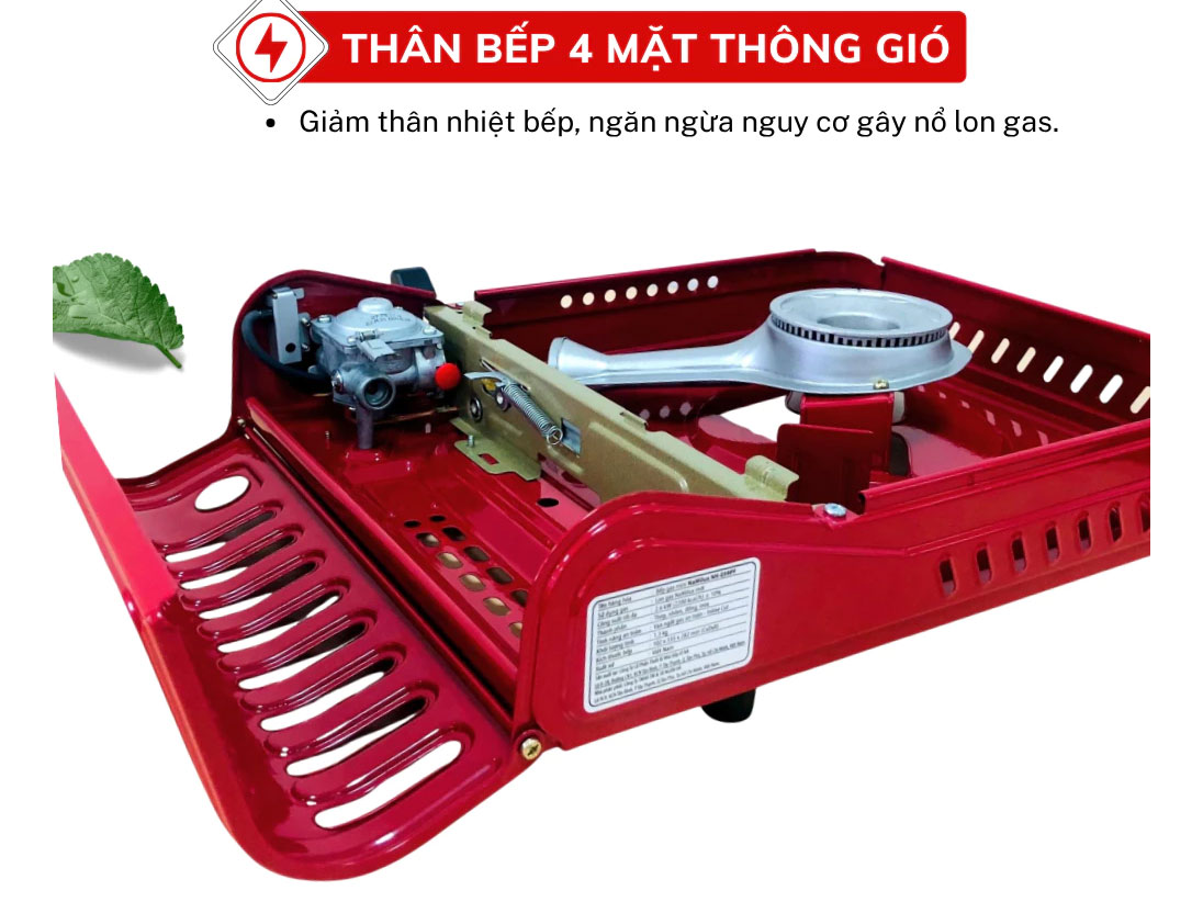 Thân bếp ga có 4 mặt thông gió bếp gas mini NaMilux