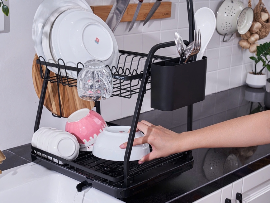 Giá úp bát 2 tầng có khay hứng, thoát nước Kaiyo KDR-6100 Giá úp bát 2 tầng có khay hứng, thoát nước Kaiyo KDR-6100
