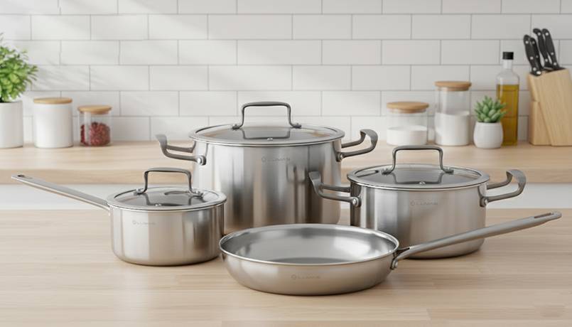 bộ nồi chảo inox 4 món Lumias Zenith 4Set