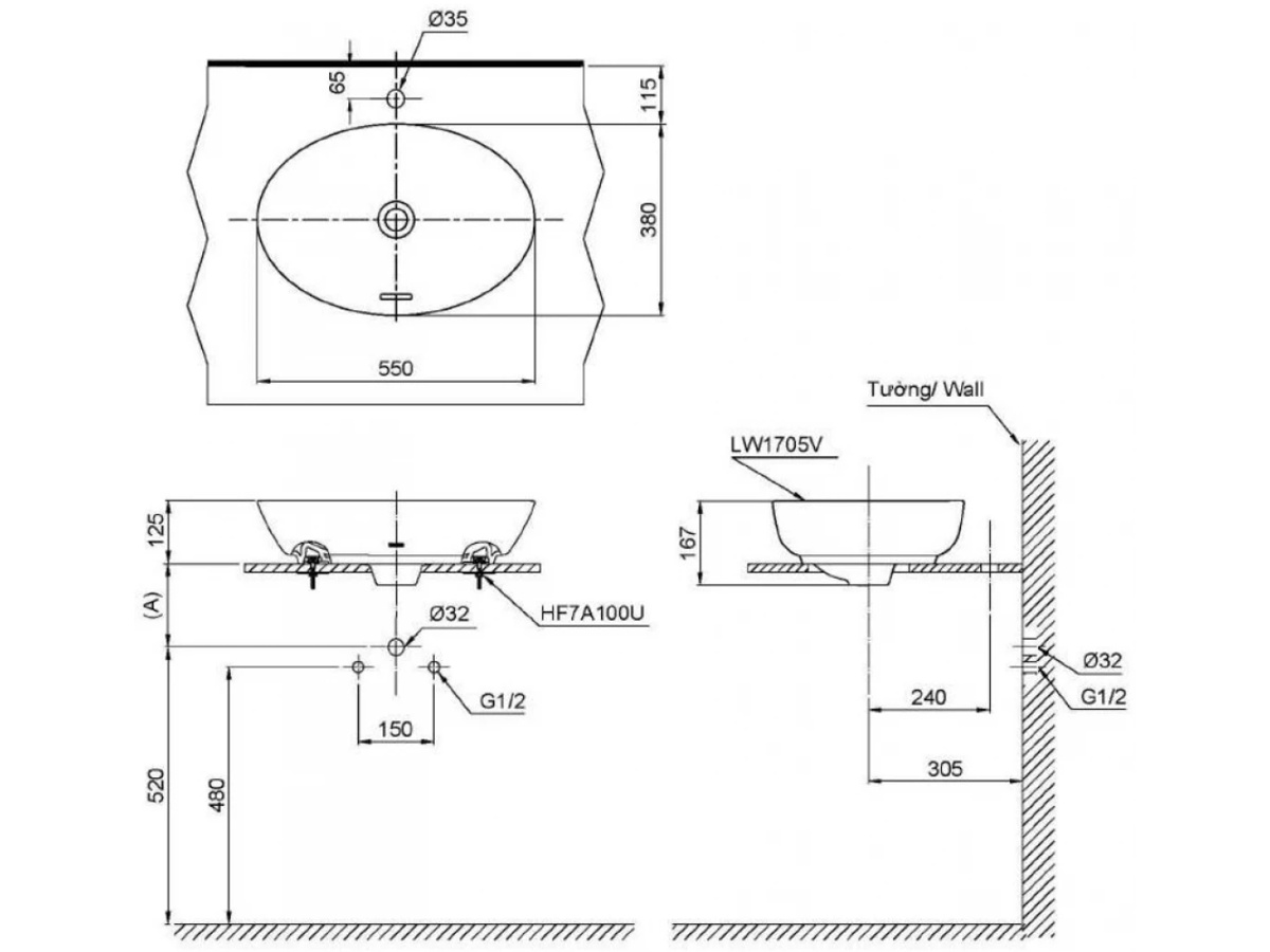 Chậu Lavabo Toto LT1705MBL Chậu Lavabo Toto LT1705MBL