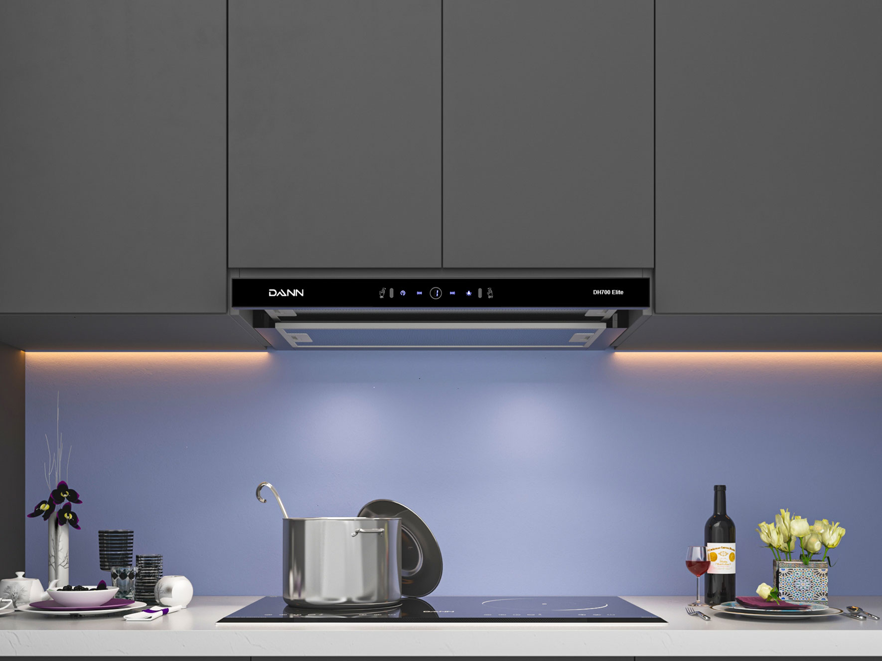 Máy hút mùi nhà bếp có lưới lọc bằng nhôm Máy hút mùi nhà bếp