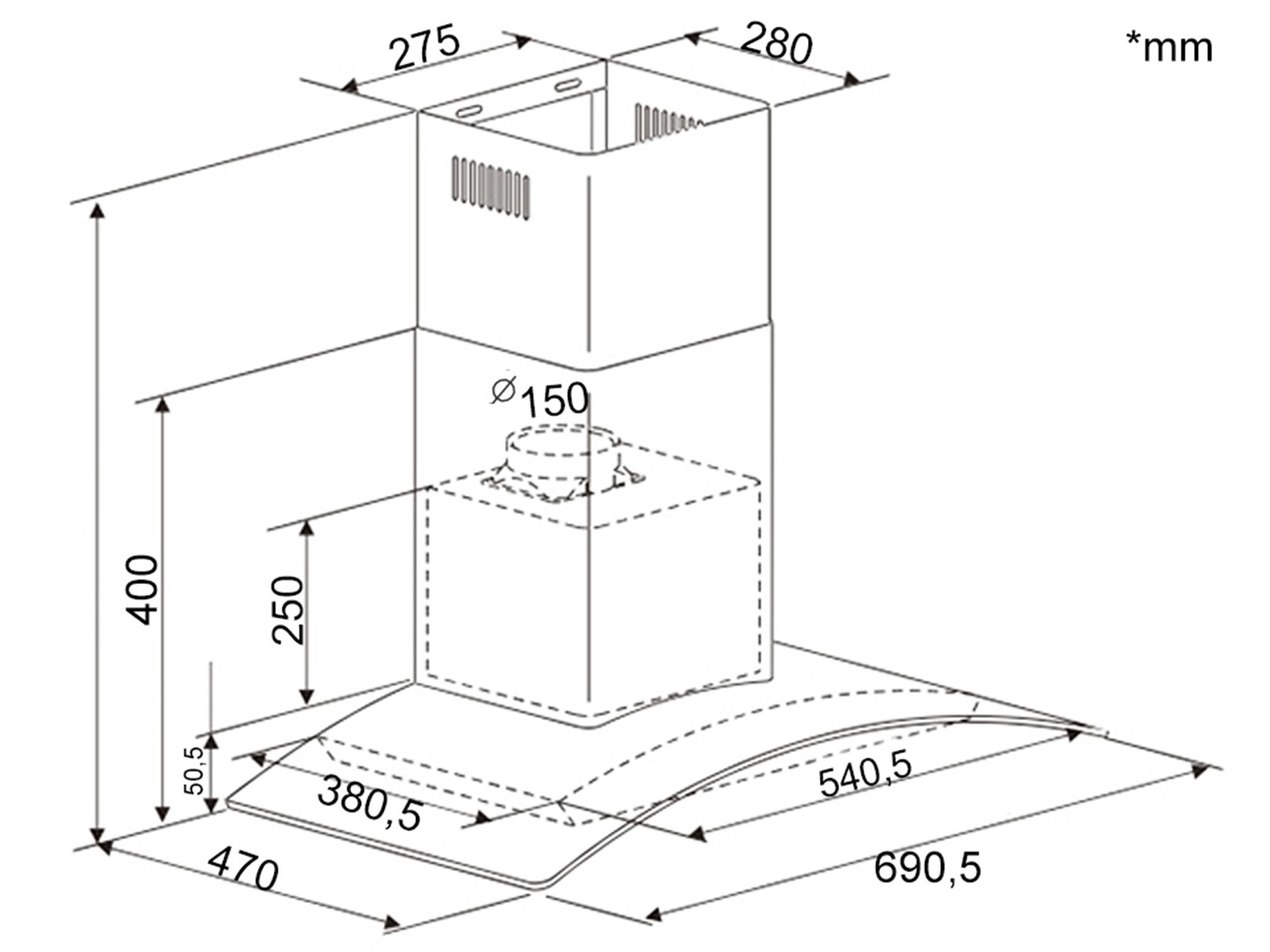 Máy hút mùi Dann DH700LS
