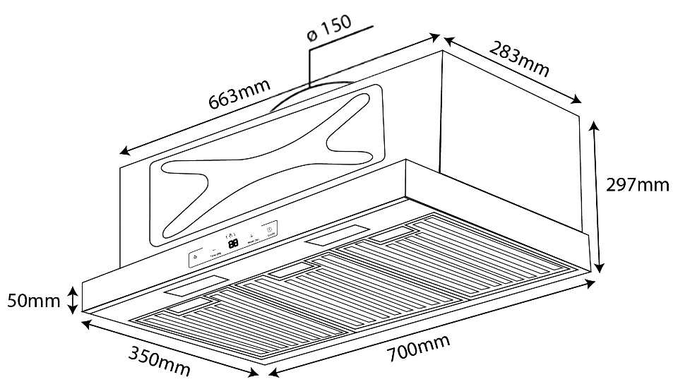 Máy hút mùi Kocher TURBO X-350N Máy hút mùi Kocher TURBO X-350N