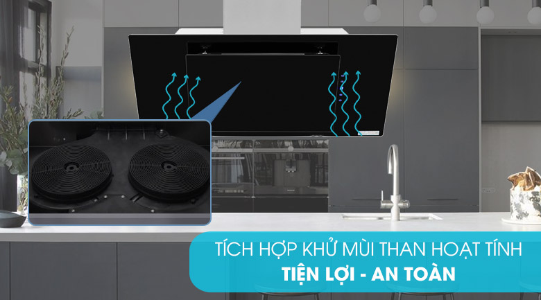 Máy hút mùi kính vát