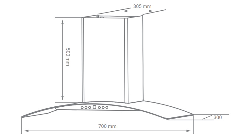 Máy hút mùi áp tường kính cong Kocher K-226V