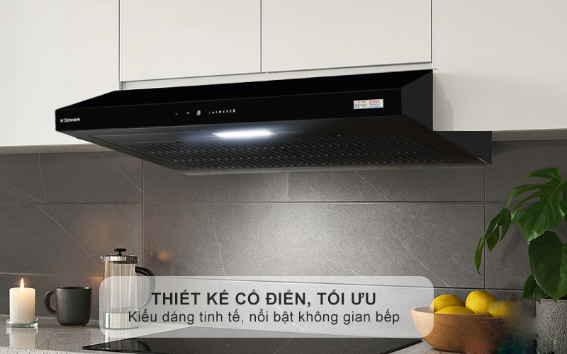 Thiết kế nhỏ gọn – Giải pháp lý tưởng cho không gian bếp hạn chế Máy hút mùi Kocher K-6070PRO
