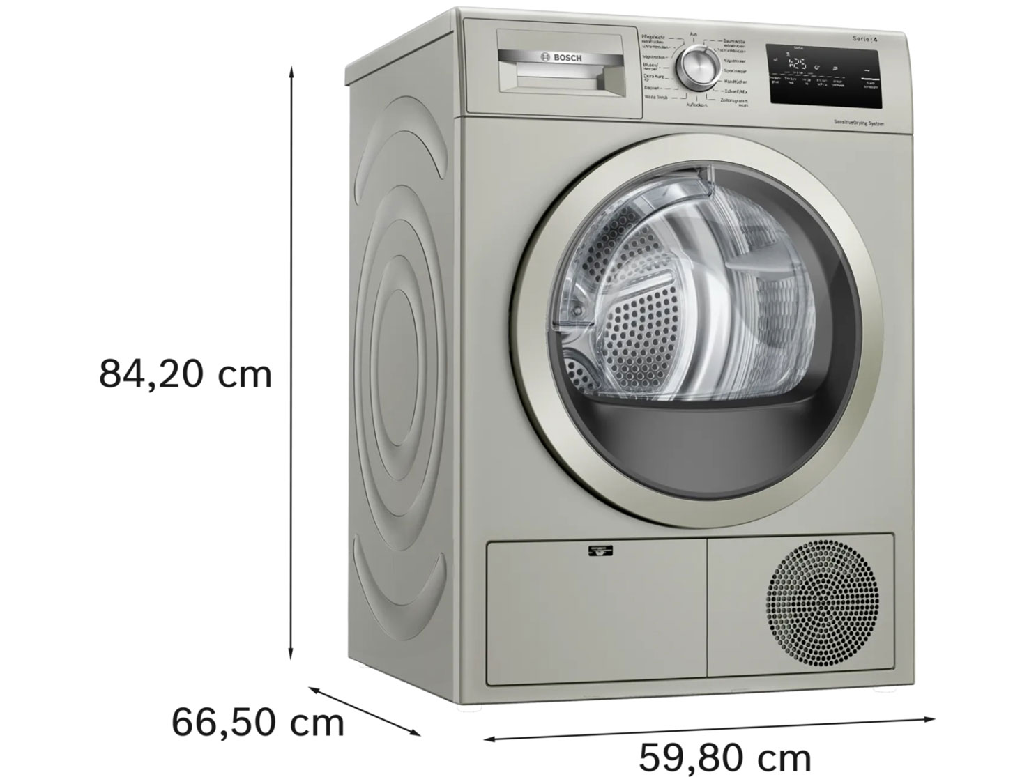 Kích thước máy sấy quần áo WTH85VX3 Máy sấy quần áo