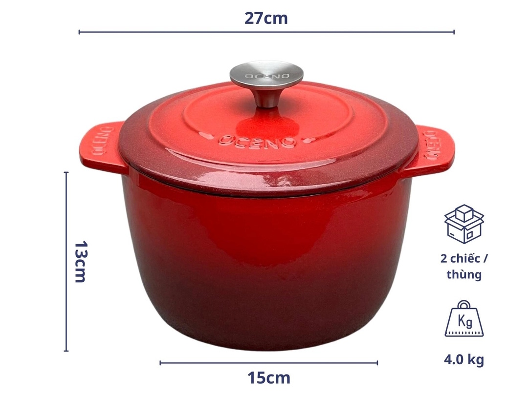 Nồi gang thành cao Oceno 20cm
