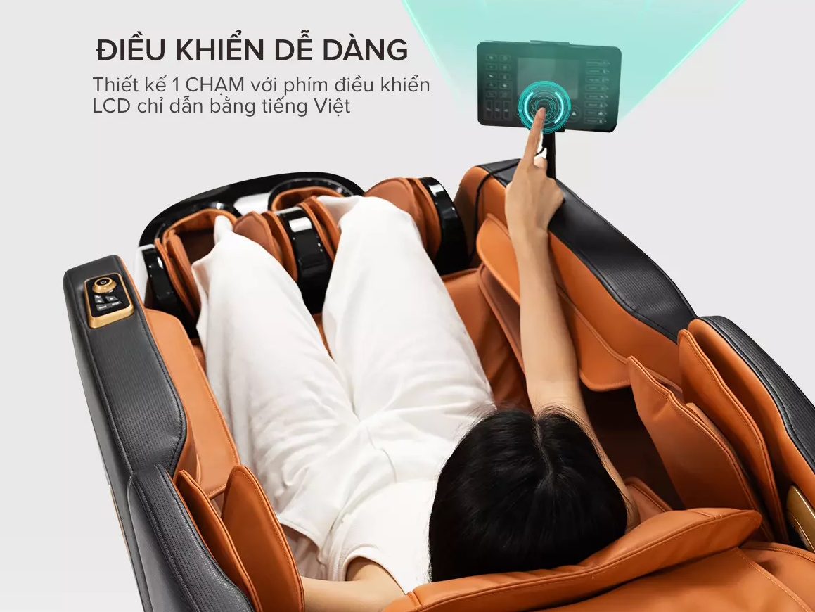 Ghế massage Maxcare có 8 chương trình, điều khiển 1 chạm Ghế massage toàn thân AI