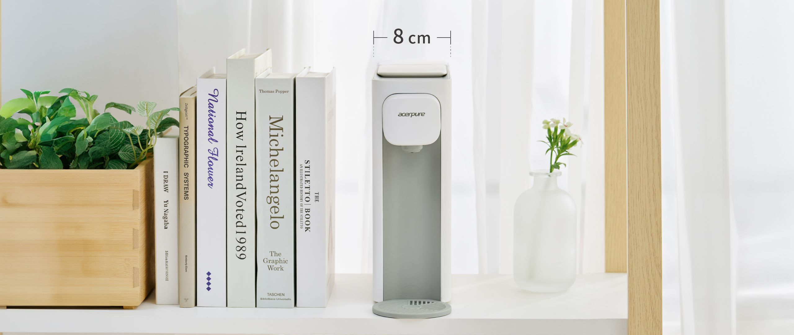 Thiết kế nhỏ gọn, tiết kiệm không gian tối đa Máy lọc nước mini để bàn nóng lạnh Acerpure Aqua WP3 WP333-20W