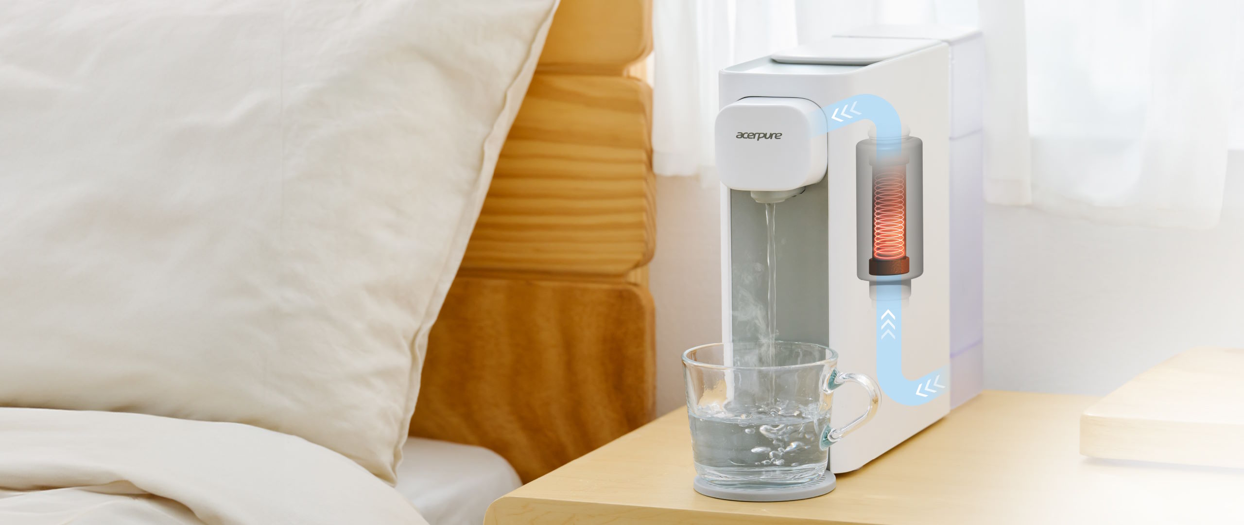 Đun nước nóng tức thì trong 3 giây – Tiết kiệm điện vượt trội Máy lọc nước để bàn nóng lạnh Acerpure Aqua WP3 WP333-20W