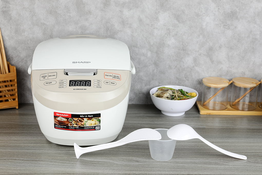 Nồi cơm điện tử Sharp KS-COM191EV-WH