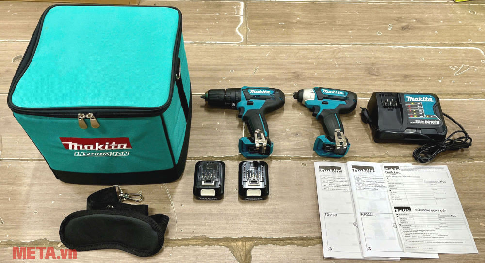 Bộ máy bắt vít dùng pin Makita CLX228S (HP333D+TD110D)