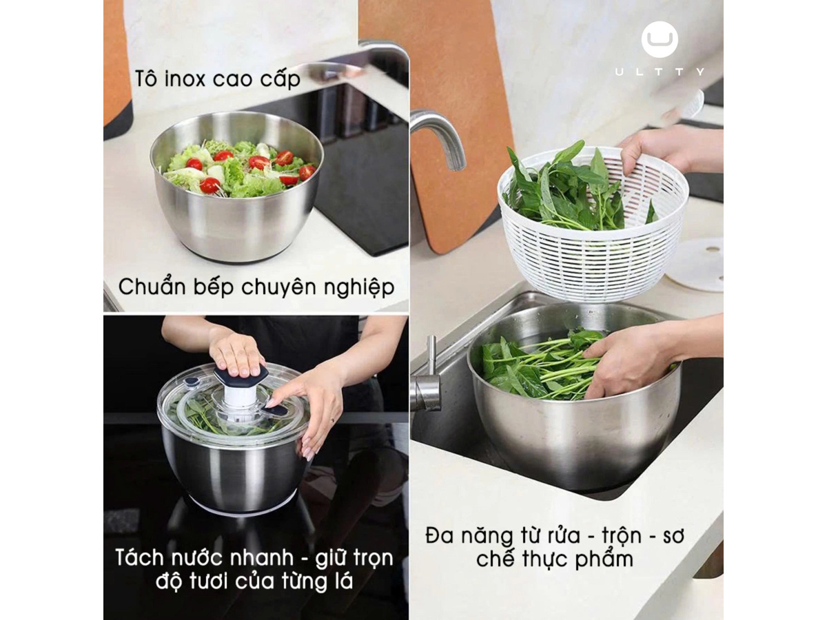 Chậu rổ quay rau 