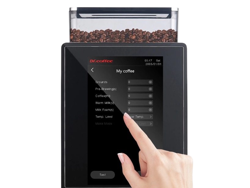 Máy pha cà phê tự động dùng điều khiển cảm ứng Máy pha cà phê tự động