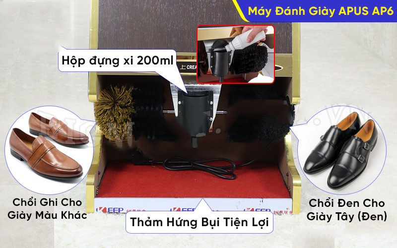Máy đánh giày Apus AP6 Máy đánh giày Apus AP6