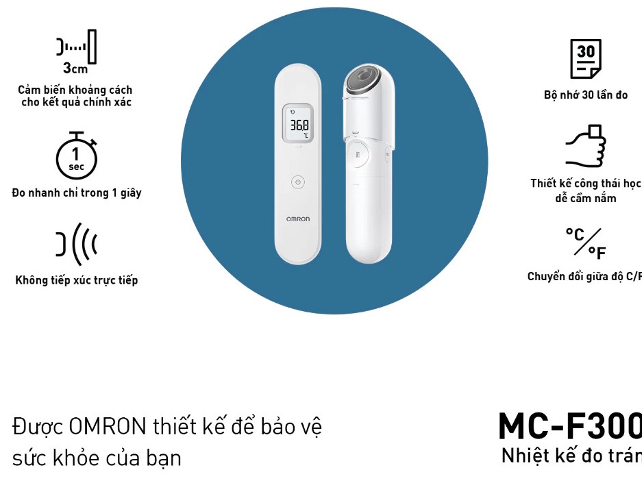 Nhiệt kế điện tử đo trán chuyển đổi được 2 đơn vị đo Nhiệt kế điện tử đo trán