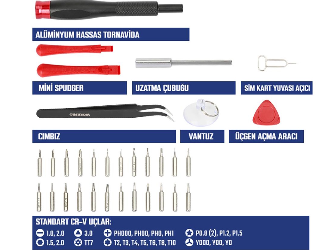 Bộ dụng cụ sửa điện thoại có 32 chi tiết Bộ dụng cụ sửa điện thoại