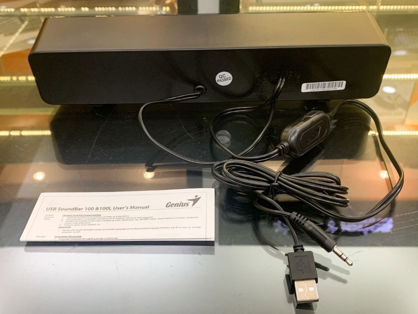 Loa thanh Genius 100 kết nối qua cổng USB, Jack 3.5mm Loa thanh Genius 100