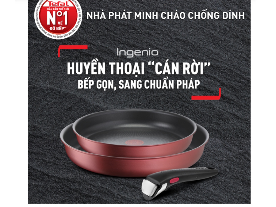 Bộ nồi chảo cán rời 3 món Tefal Ingenio Daily Chef L7619022