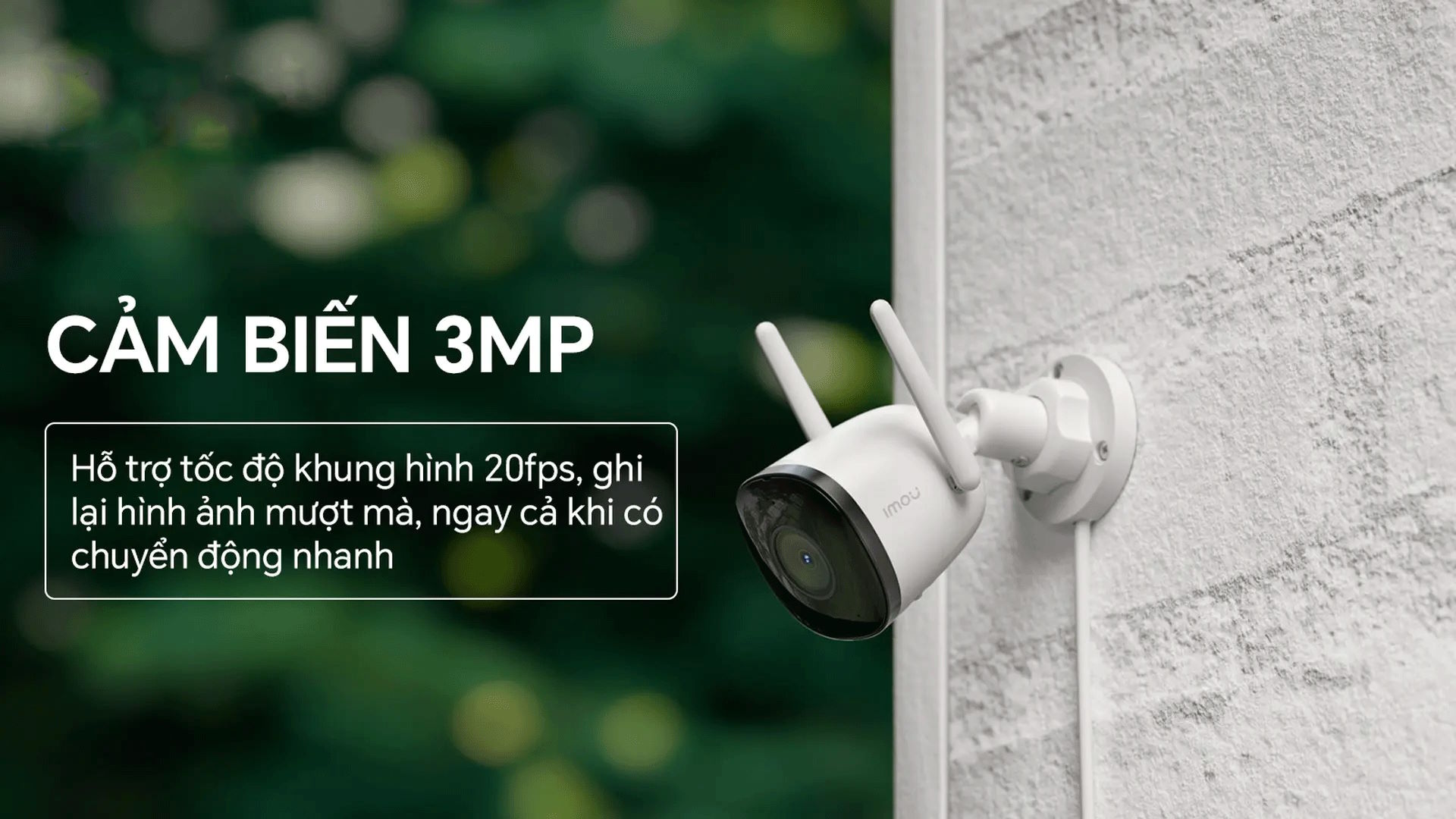 Cảm biến 3MP cho hình ảnh rõ nét, chi tiết Camera Wifi ngoài trời IMOU IPC-F32P