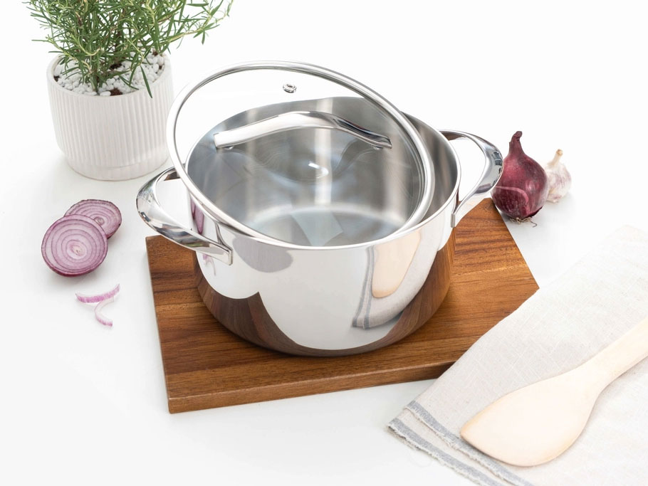 Nồi inox thân đáy liền Tri-Ply Silver Crown KIC-6612 Nồi inox thân đáy liền Tri-Ply Silver Crown KIC-6612