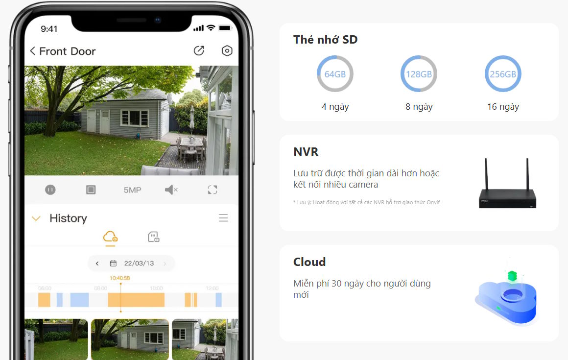 Lưu trữ linh hoạt – Cài đặt nhanh, dễ sử dụng Camera Wifi iMOU