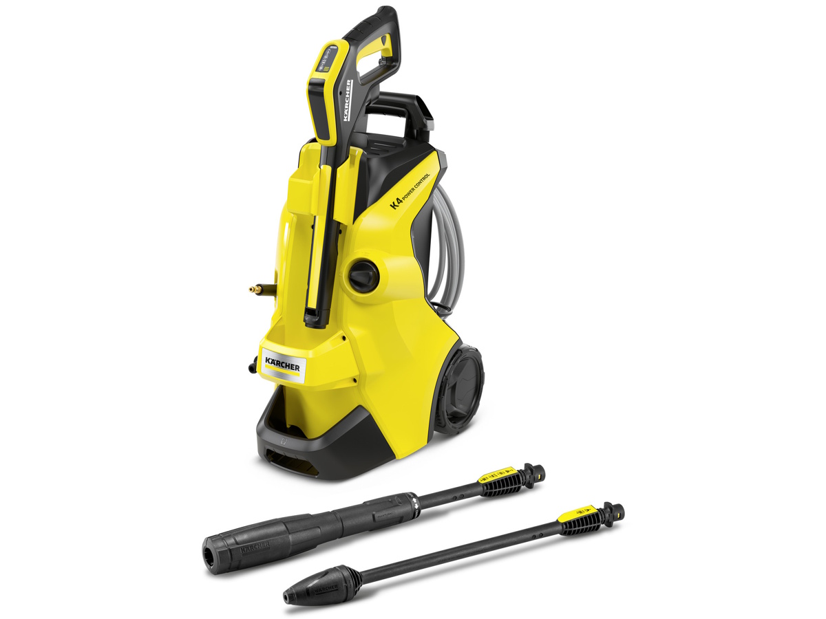 Máy rửa áp lực có 2 bánh xe di chuyển Máy rửa áp lực