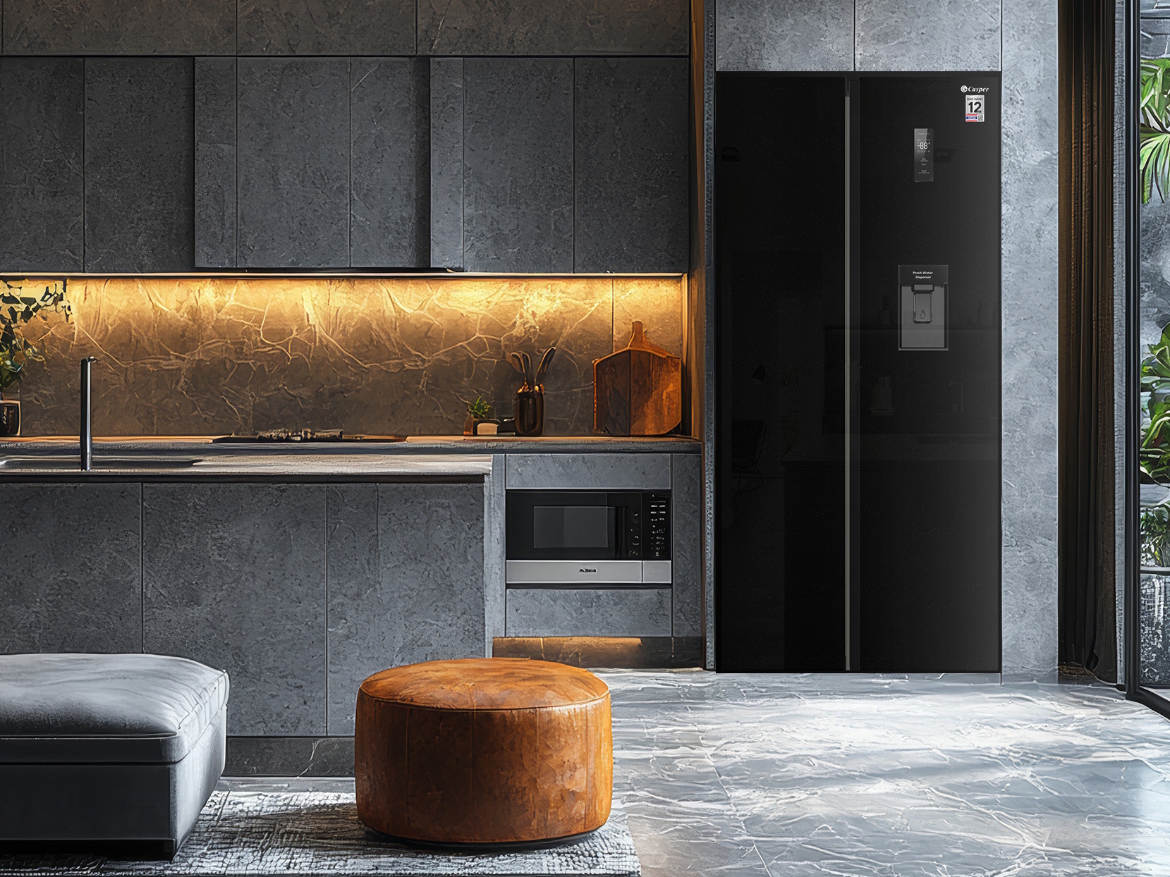 Tủ lạnh Side by Side có màu đen bóng tinh tế Tủ lạnh Side by Side