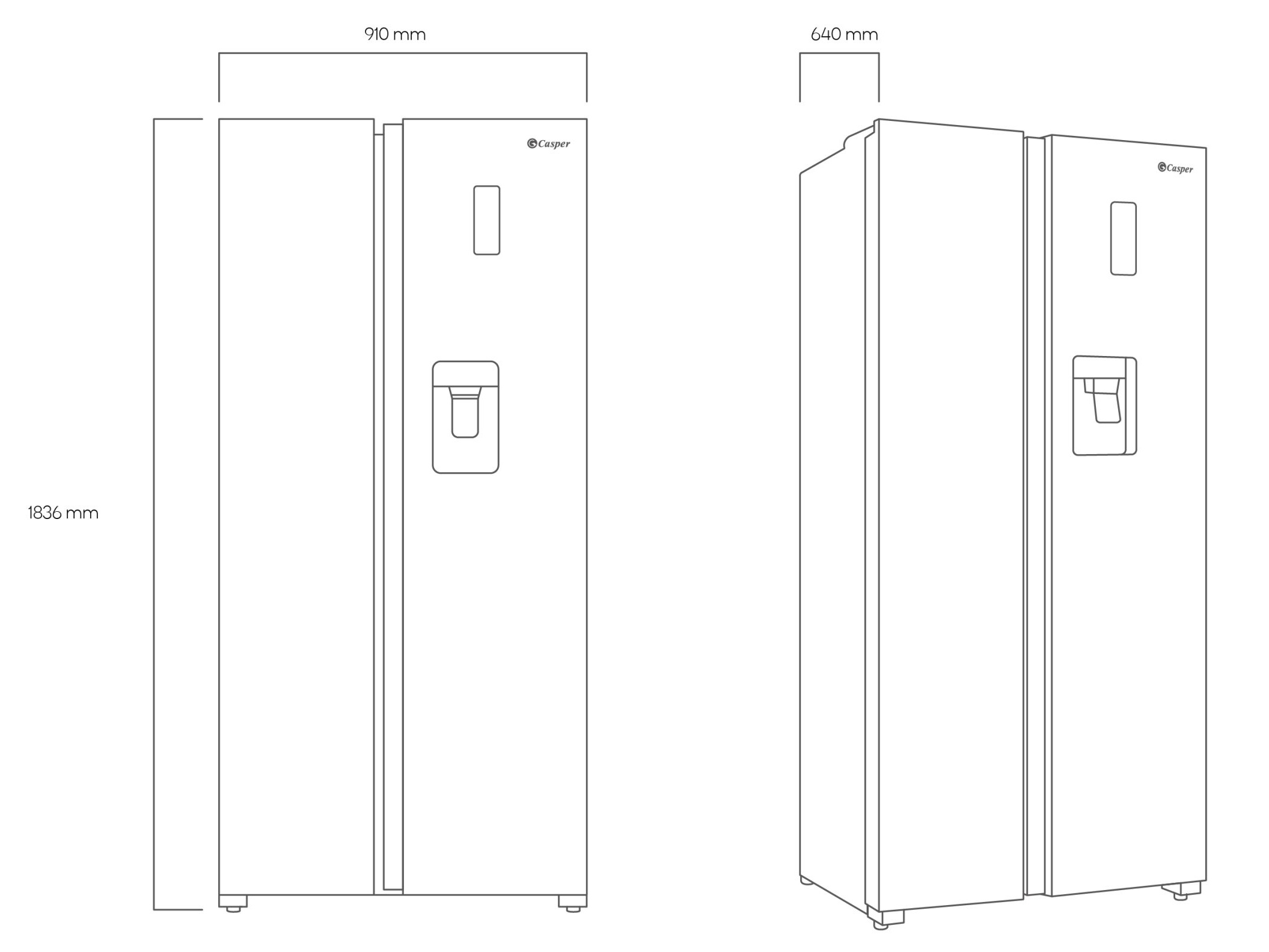 Kích thước của RS-D530SBS RS-D530SBS