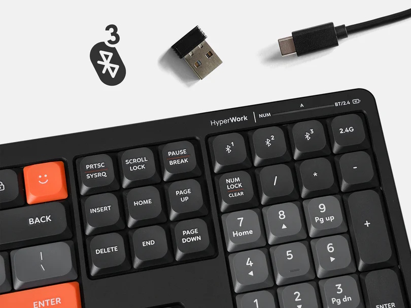 Bàn phím không dây có 3 chế độ kết nối Bàn phím không dây