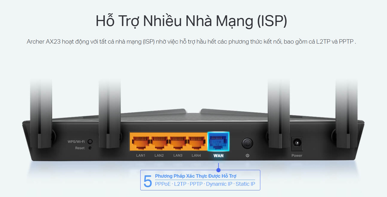 TP-Link Archer AX23 có 4 cổng LAN TP-Link Archer AX23