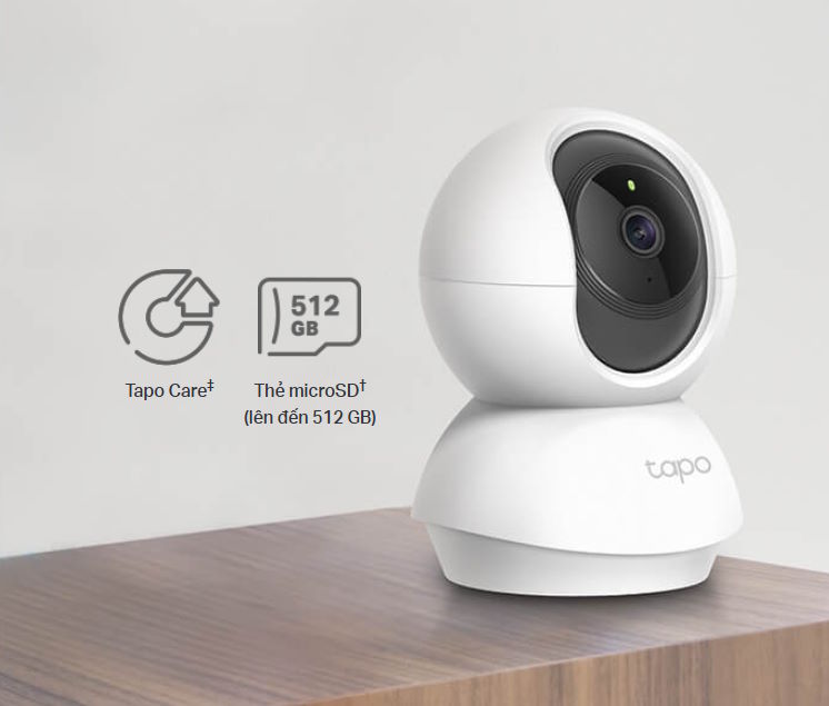 Hỗ trợ khe cắm thẻ nhớ MicroSD lên đến 512GB TP-Link Tapo C200