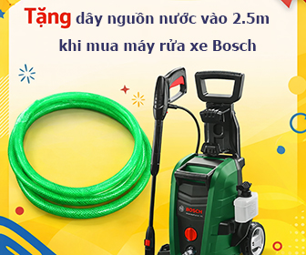 Tặng dây nguồn nước vào 2.5m khi mua máy rửa xe Bosch Tặng dây nguồn nước vào 2.5m khi mua máy rửa xe Bosch