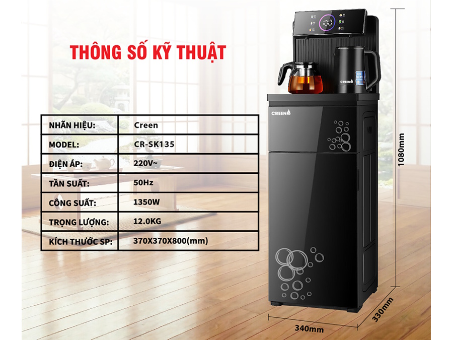 Cây nước thông minh kết hợp bàn trà pha cà phê Creen CR-SK135
