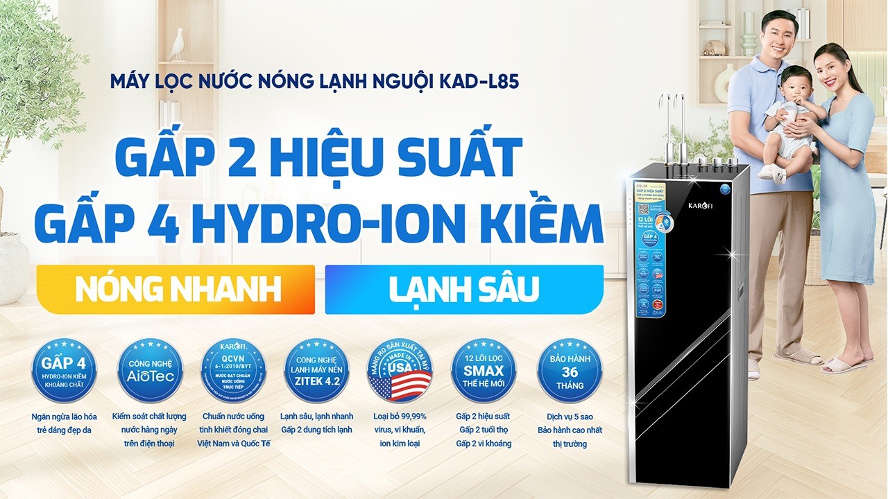 Máy lọc nước nóng lạnh Karofi KAD-L85