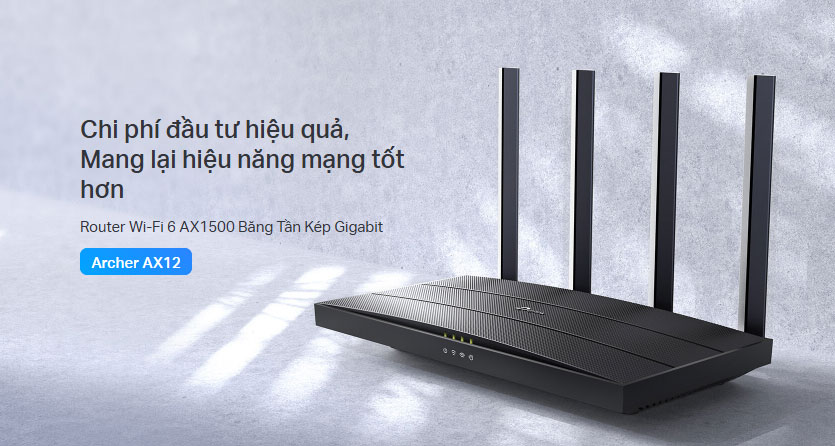 Router WiFi 6 băng tần kép AX1500 TP-Link Archer AX12