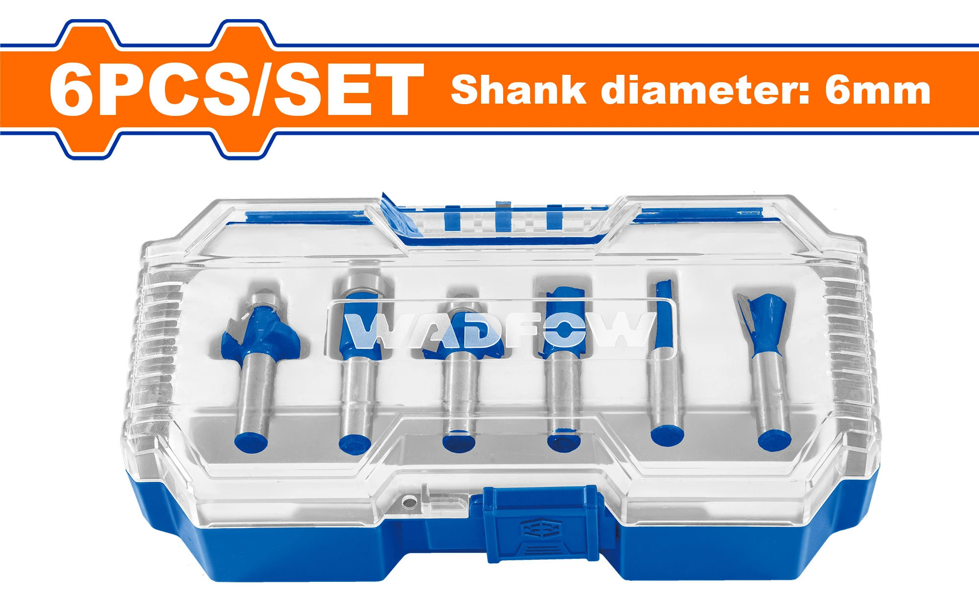 Bộ 6 mũi phay gỗ 6mm WadFow WRKSR0106