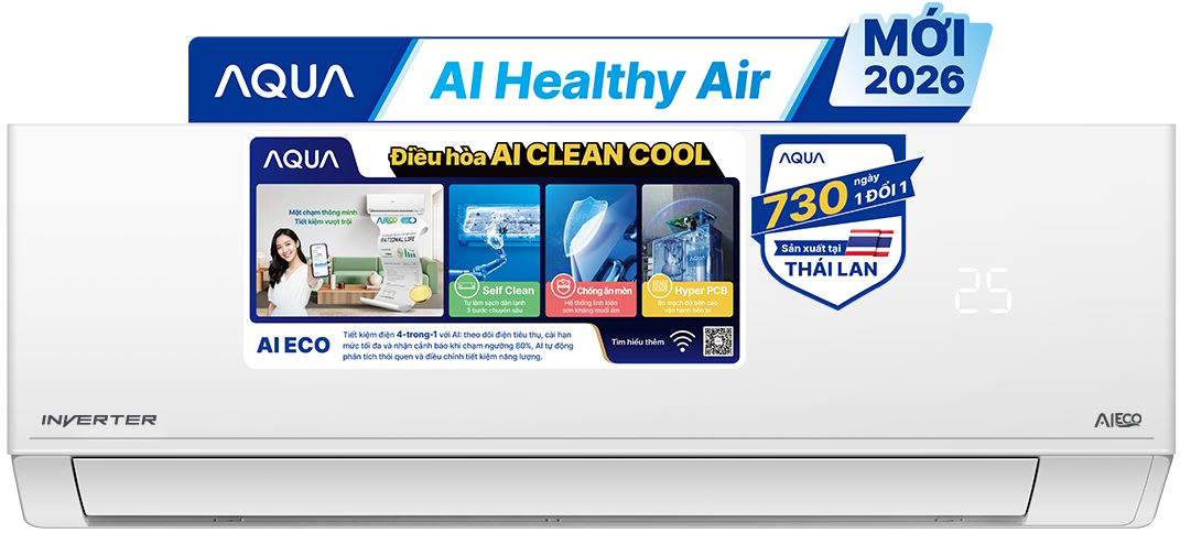 Máy lạnh Aqua Inverter 1HP AQA-RV10QA5
