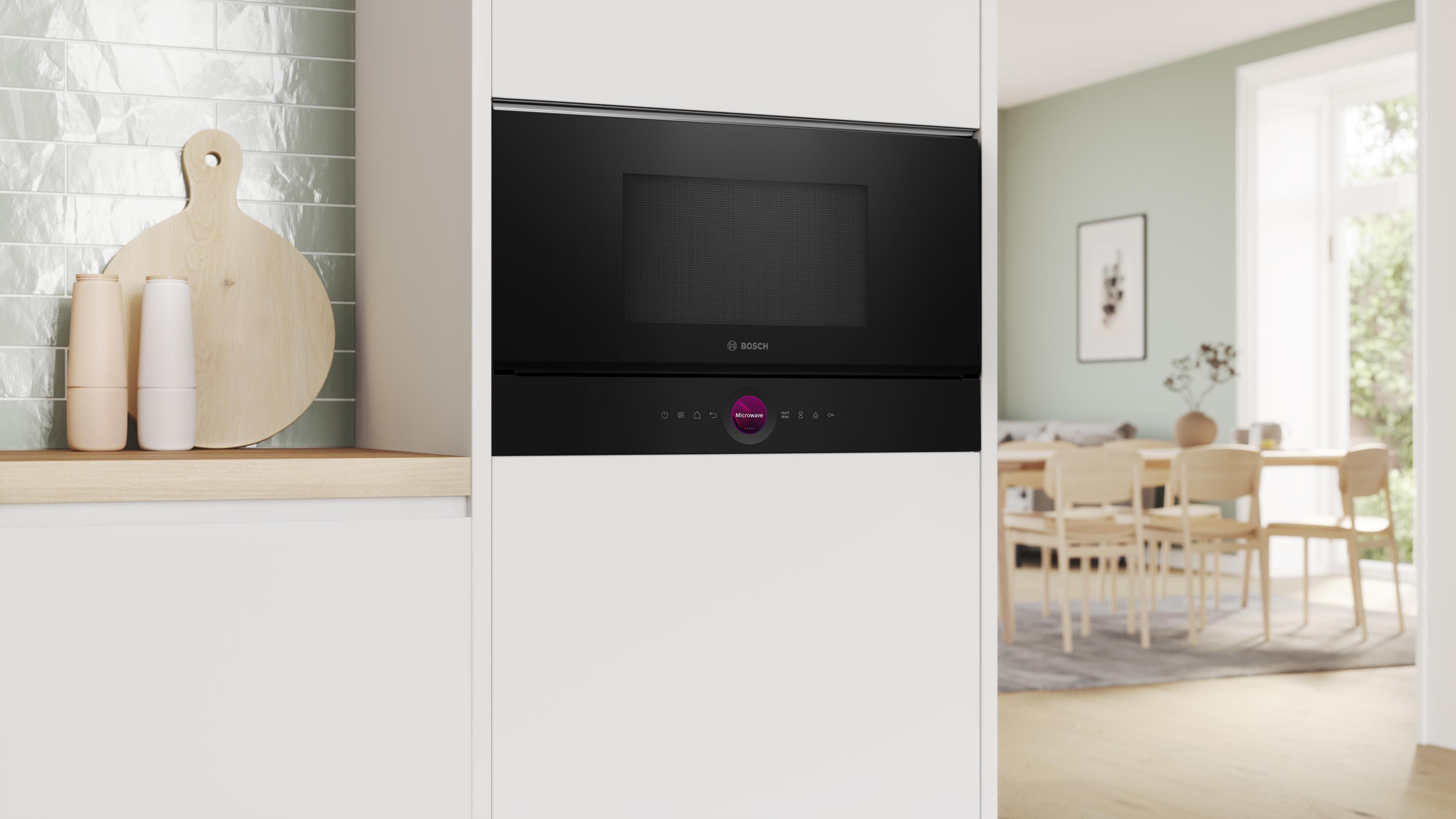 Thiết kế âm tủ sang trọng, tối ưu không gian bếp Lò vi sóng âm tủ kèm nướng Bosch BEL7321B1 - Series 8