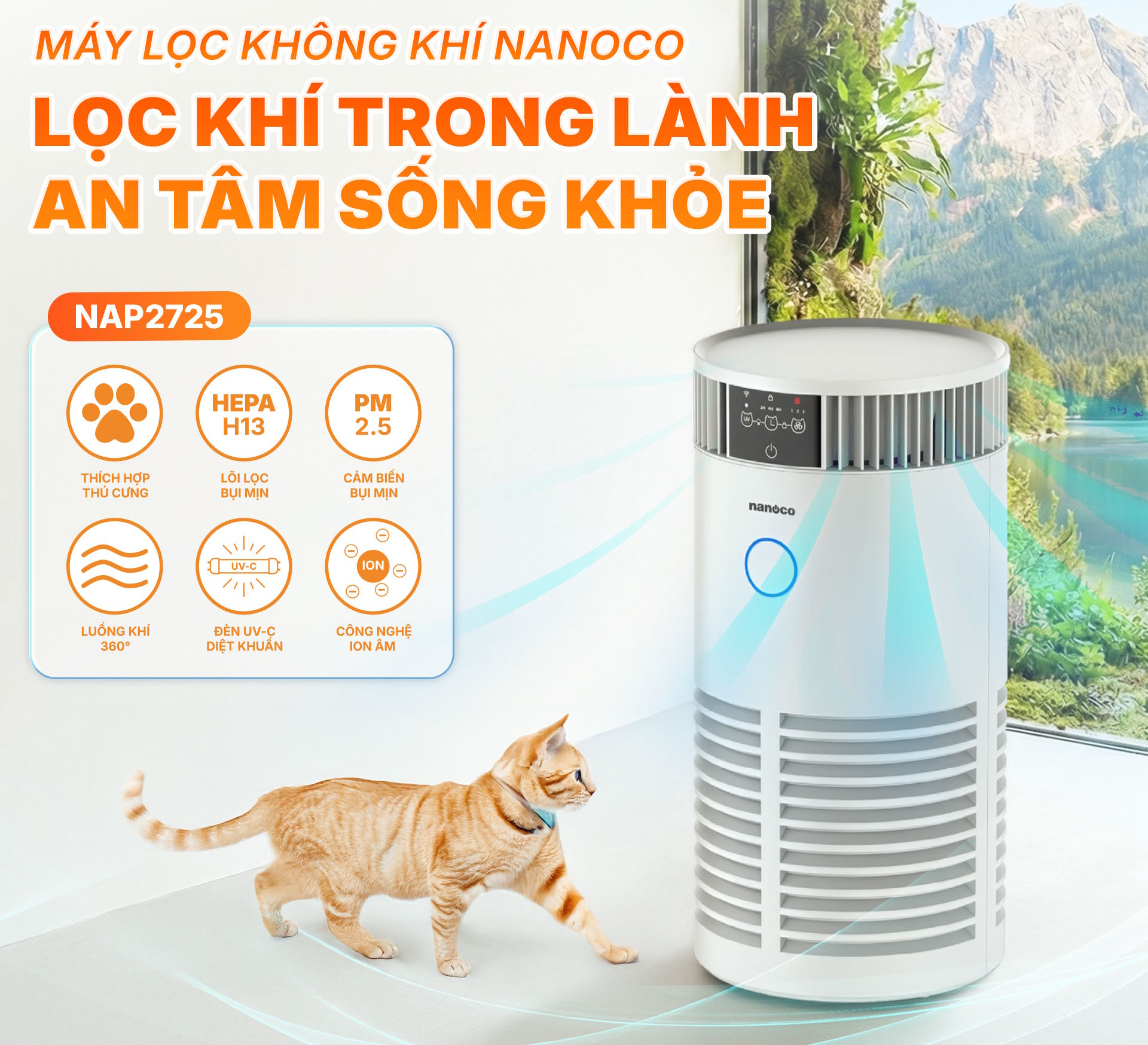 Máy lọc không khí Nanoco NAP2725