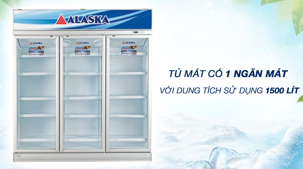 Tủ mát 3 cánh Alaska LC-1500C3